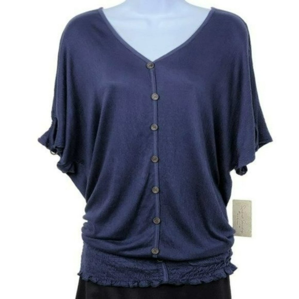 NWT French Laundry PLUS Dolman Sleeve Smock Waist Blouse Top - Picture 1 of 4